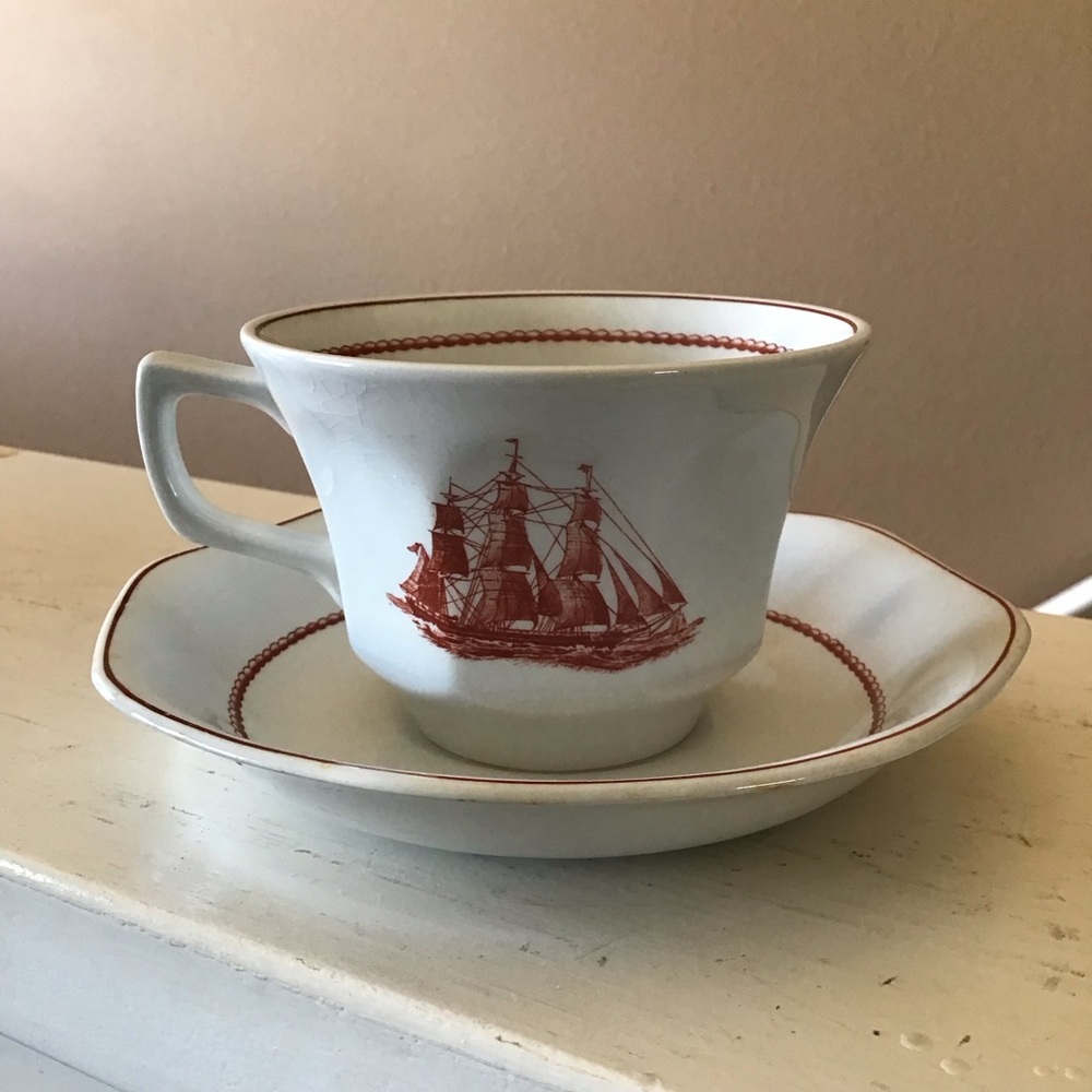 Vintage Wedgwood Flying Cloud Ship Vessel Cup & Saucer Set